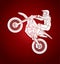 Motorcycle cross jumping graphic