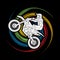 Motorcycle cross jumping graphic