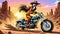 motorcycle dirt bike cycle long hair road runner bird cartoon