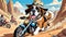 motorcycle dirt bike cycle saint bernard dog puppy funny cartoon