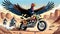 motorcycle dirt bike cycle turkey vulture condor bird biker bully