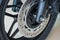 Motorcycle disk brake with ABS system . front wheel Motorcycle b