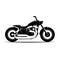 Motorcycle. Emblem of biker club. Vintage style. Monochrome design.