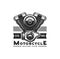Motorcycle engine icon of motor bike vehicle