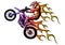 Motorcycle with fire and flames vector illustration