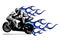 Motorcycle with fire and flames vector illustration