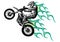 Motorcycle with fire and flames vector illustration