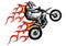 Motorcycle with fire and flames vector illustration