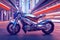 Motorcycle futuristic sci-fi design, fantastic motorbike modern project. Generative Ai