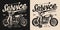 Motorcycle garage service vintage label