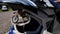 Motorcycle helmet over motorcycle background