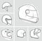 Motorcycle helmets vector set