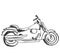 Motorcycle icon in doodle sketch lines. Sport, speed, race. Cartoon