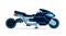 Motorcycle Icon Realistic Blue Sport Motorbike Isolated