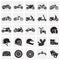 Motorcycle icons set on squares background for graphic and web design, Modern simple vector sign. Internet concept. Trendy symbol