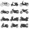 Motorcycle Icons set. Vector Illustration.