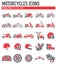 Motorcycle icons set on white background for graphic and web design, Modern simple vector sign. Internet concept. Trendy symbol