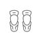 Motorcycle knee protection line outline icon