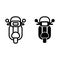 Motorcycle line and glyph icon. Motorbike vector illustration isolated on white. Vehicle outline style design, designed