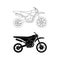 Motorcycle line icons.