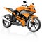 Motorcycle Motorbike Bike Riding Rider Contemporary Orange Concept