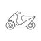 Motorcycle, motorbike, scooter icon simple flat vector illustration