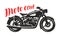 Motorcycle, motorbike silhouette. Moto club logo or label. Vector illustration