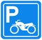 Motorcycle Parking Symbol Sign, Vector Illustration, Isolate On White Background Label. EPS10