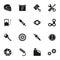 Motorcycle Parts Vector Icons.