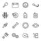 Motorcycle Parts Vector Icons.