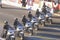 Motorcycle police in formation