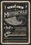 Motorcycle poster, vintage biker garage chopper