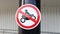 Motorcycle prohibited traffic road sign No motorbike or no parking panel red white