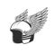 Motorcycle race club, biker helmet with wings