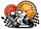 A Motorcycle racer sport vector illustration design