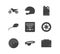 Motorcycle racing simple icon set