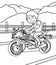 Motorcycle rider coloring page