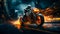 Motorcycle Rider Speed Racing Fast Action Night Sport Bike Racer AI Generated