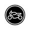 motorcycle road sign glyph icon vector illustration