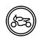 motorcycle road sign line icon vector illustration