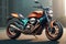 Motorcycle sci fi design, fantastic motorcycle retro project. Generative Ai