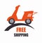 motorcycle scooter free delivery icon