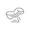 Motorcycle seat line outline icon