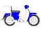 Motorcycle set. Motorbike and scooter, bike and chopper. Motocross and delivery vehicles side view isolated vector flat icons