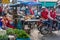 Motorcycle taxis, local market, Phuket Old town, Thailand