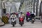 Motorcycle Traffic on a Steel bridge in Vietnam