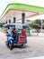 Motorcycle trailer local made for selling drinks at oil station