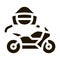 Motorcycle Transport Driver Icon Vector Glyph Illustration