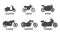 Motorcycle Type and Model Objects icons Set.