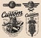 Motorcycle vintage monochrome labels